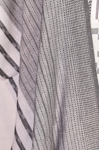 Grey Yarn Dyed Striped Cotton Blend Dupatta with Tassels