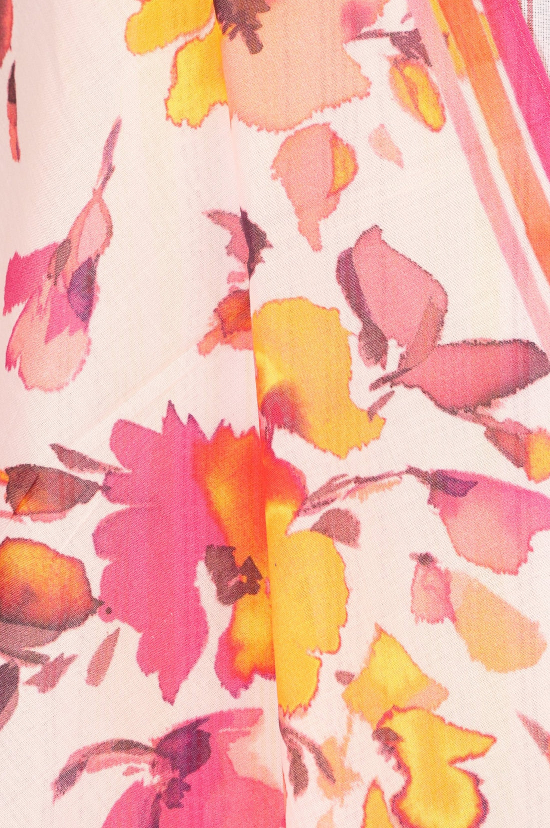 Pink Floral Printed Pure Cotton Stole