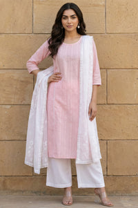 White Floral Printed Cotton Mulmul Dupatta