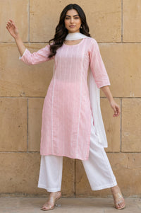 White Floral Printed Cotton Mulmul Dupatta