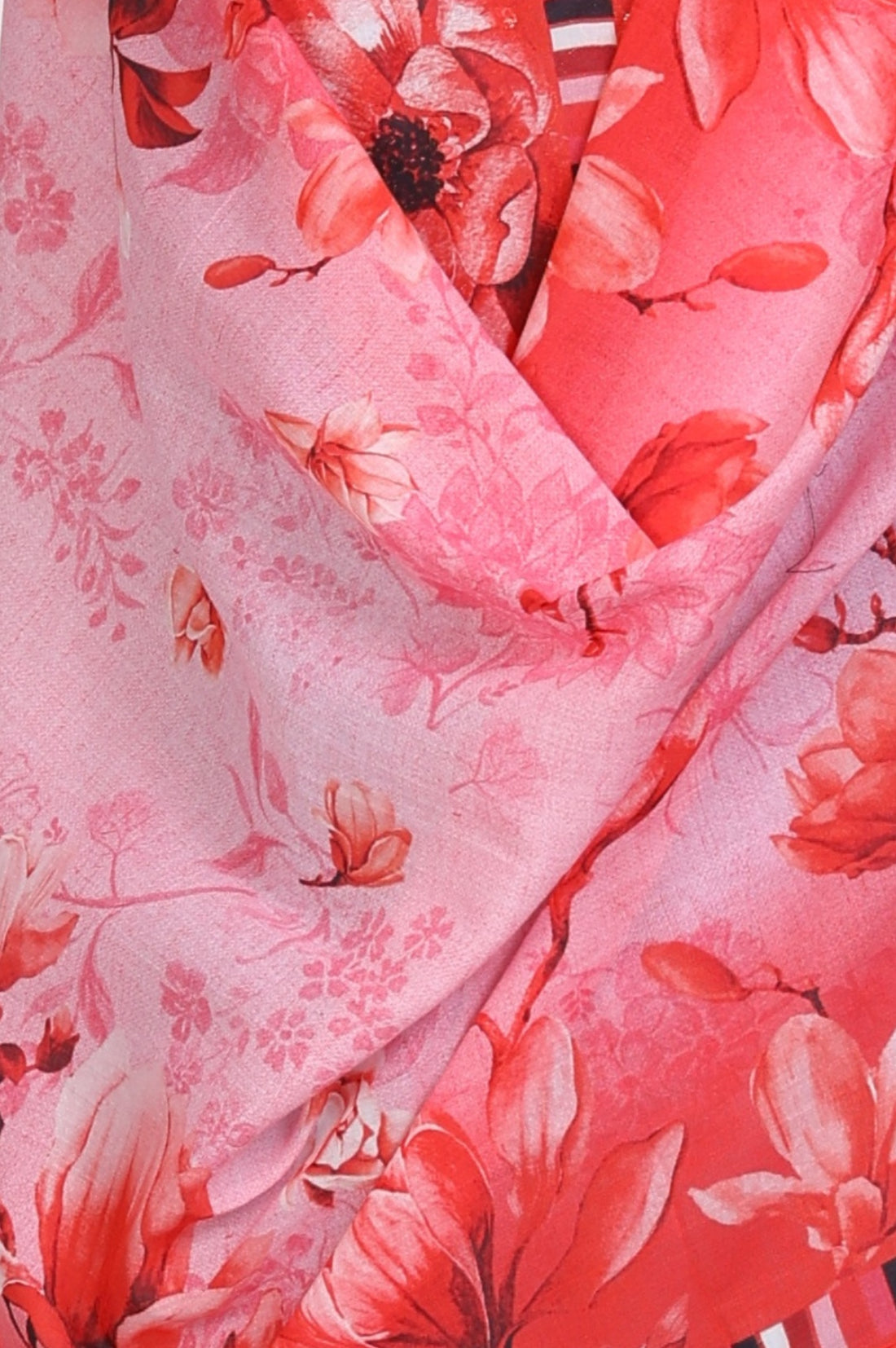 Red Floral Printed Pure Cotton Stole