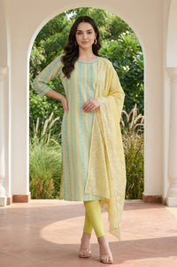Yellow Floral Pure Cotton Stole