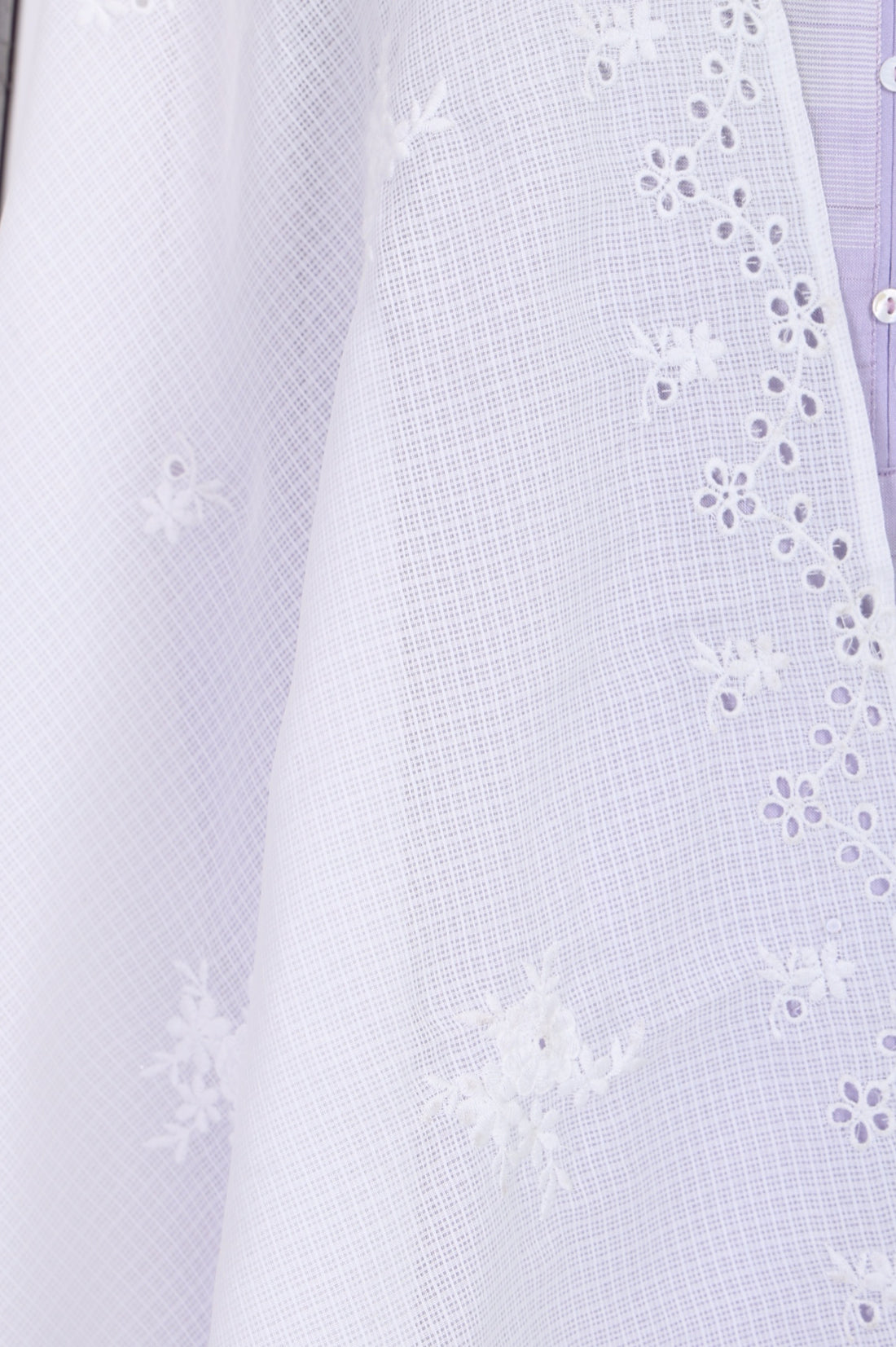White Schiffily Embroidered Kota Dupatta