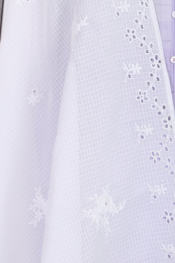 White Schiffily Embroidered Kota Dupatta