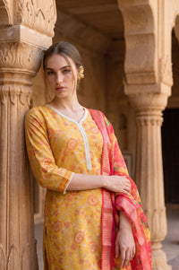 Pink Floral Printed Dupatta With Border
