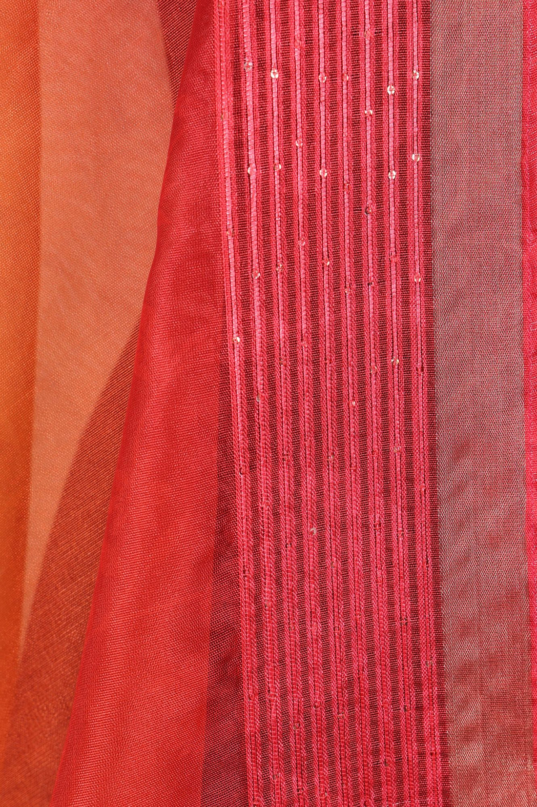 Orange Striped Zari Jacquard Dupatta