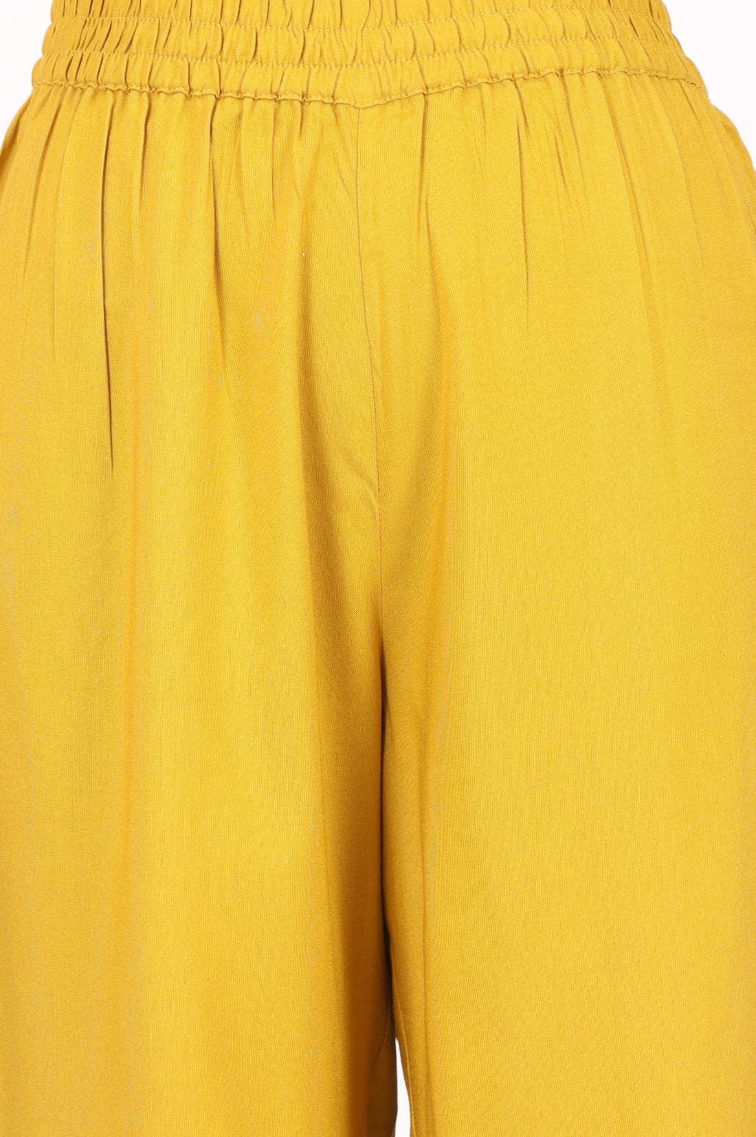 Mustard Ankle Length Mid Rise Straight Trousers