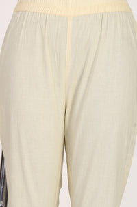 Powder Yellow Pure Cotton Ankle Length Trousers