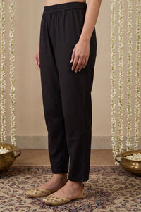 Brown Solid Pure Cotton Straight Fit Ankle Length Trousers