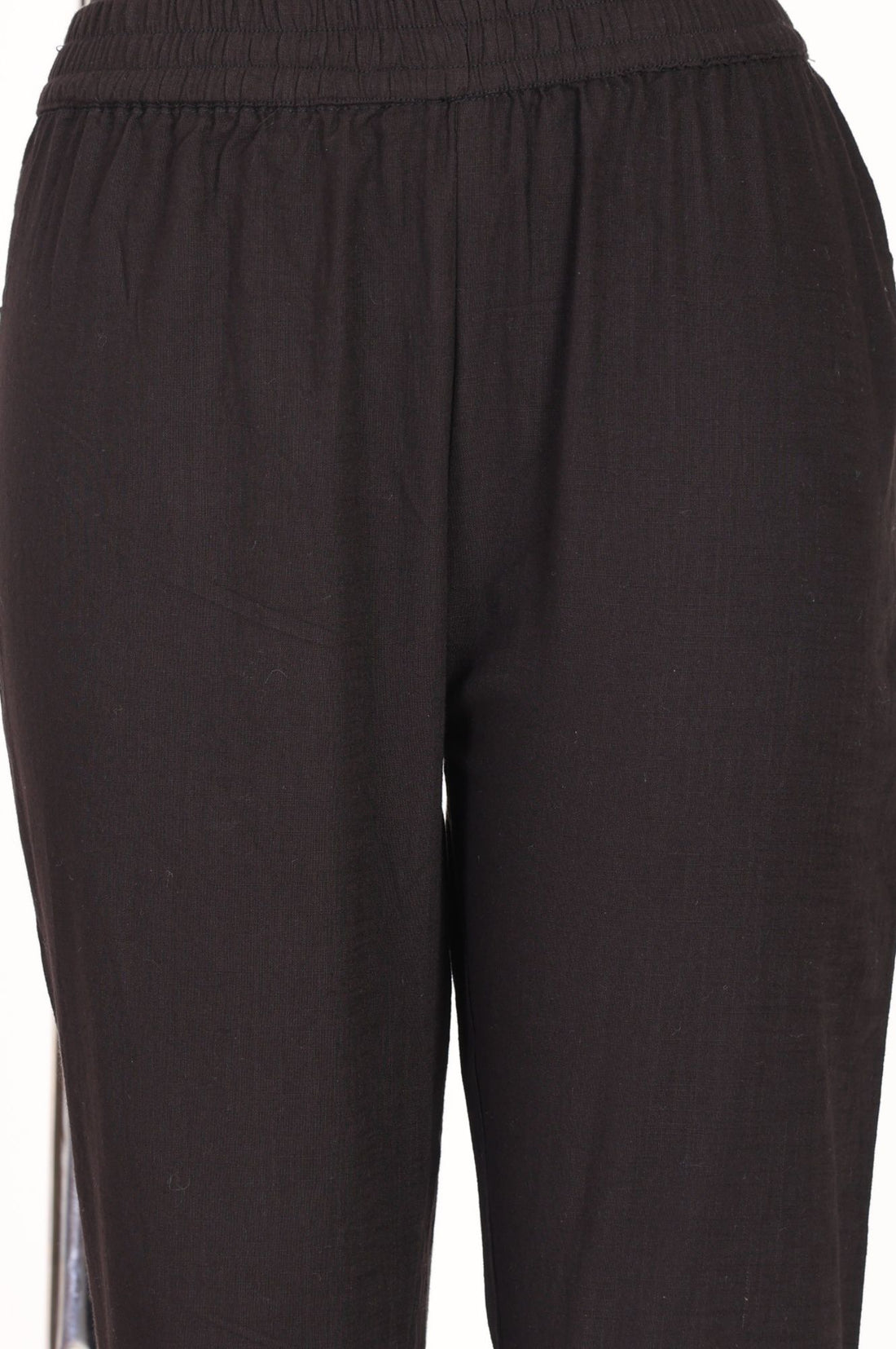 Brown Solid Pure Cotton Straight Fit Ankle Length Trousers
