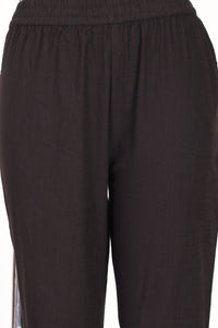 Brown Solid Pure Cotton Straight Fit Ankle Length Trousers