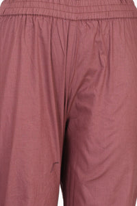 Pink Solid Pure Cotton Straight Ankle Length Mid Rise Trousers