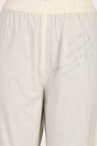 White Solid Pure Cotton Straight Fit Ankle Length Mid Rise Trousers