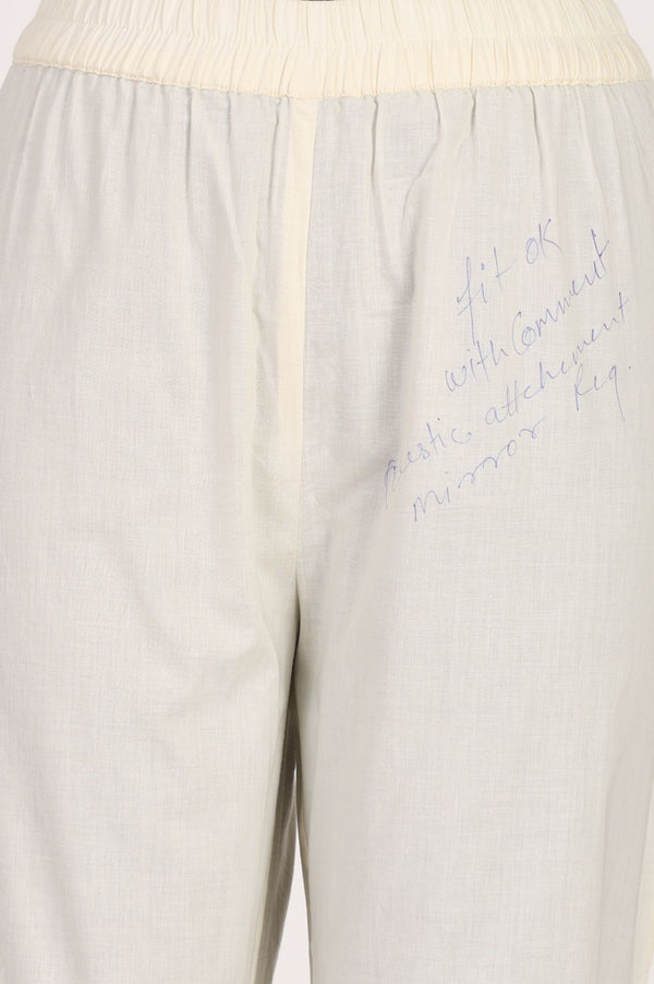White Solid Pure Cotton Straight Fit Ankle Length Mid Rise Trousers