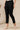 Black Solid Cotton Flax Everyday Trousers