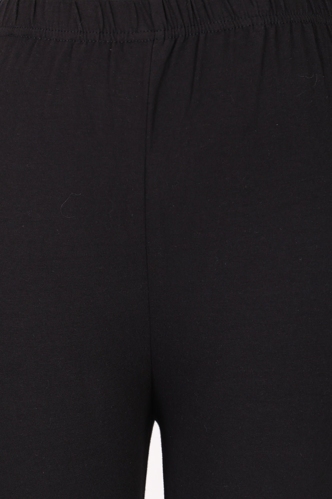 Black Solid Cotton Blend Skinny Fit Ankle Length Leggings
