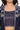 Navy Dyed Printed Sequins Georgette Straight Crop Top, Palazzo and Jacket Set