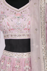 Lavender Zari Blouse with Skirt and Dupatta Set