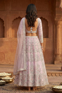 Lavender Zari Blouse with Skirt and Dupatta Set