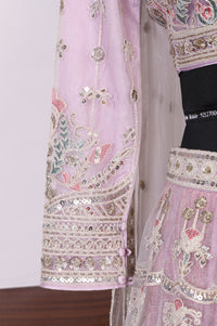 Lavender Zari Blouse with Skirt and Dupatta Set