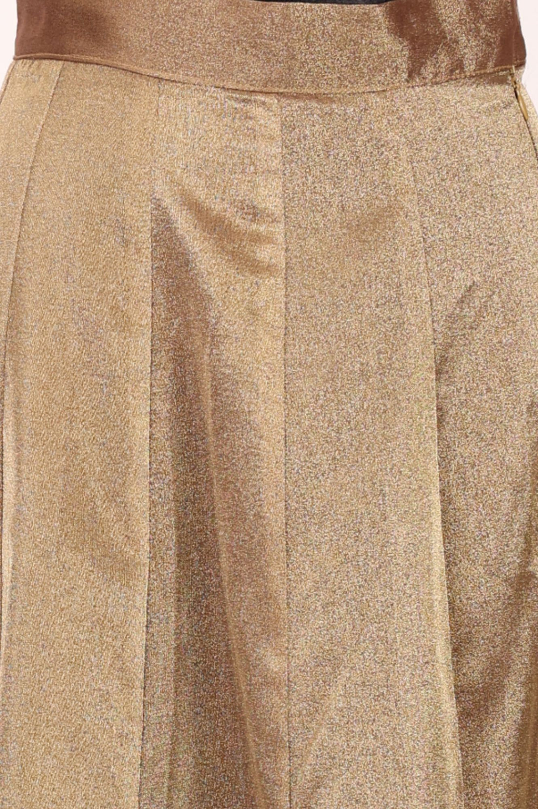 Brown Sheer Embroidered Straight Kurta with Solid Inner &amp; Flared Skirt Set