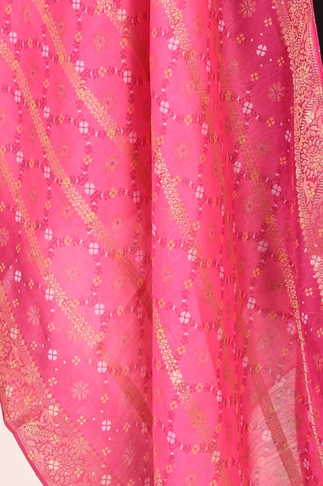 Pink Jacquard Zari Dupatta