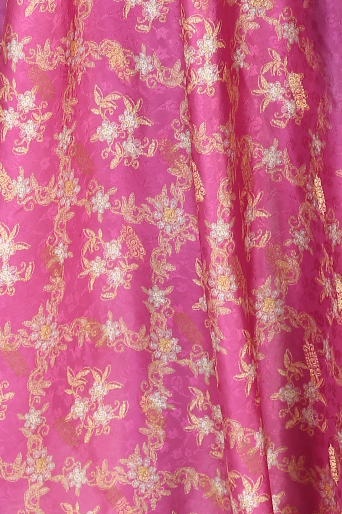Fuchsia Jacquard Zari Floral Printed Dupatta
