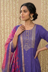 Pink Zari Geometric Printed Jacquard Dupatta