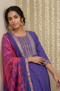 Pink Zari Geometric Printed Jacquard Dupatta