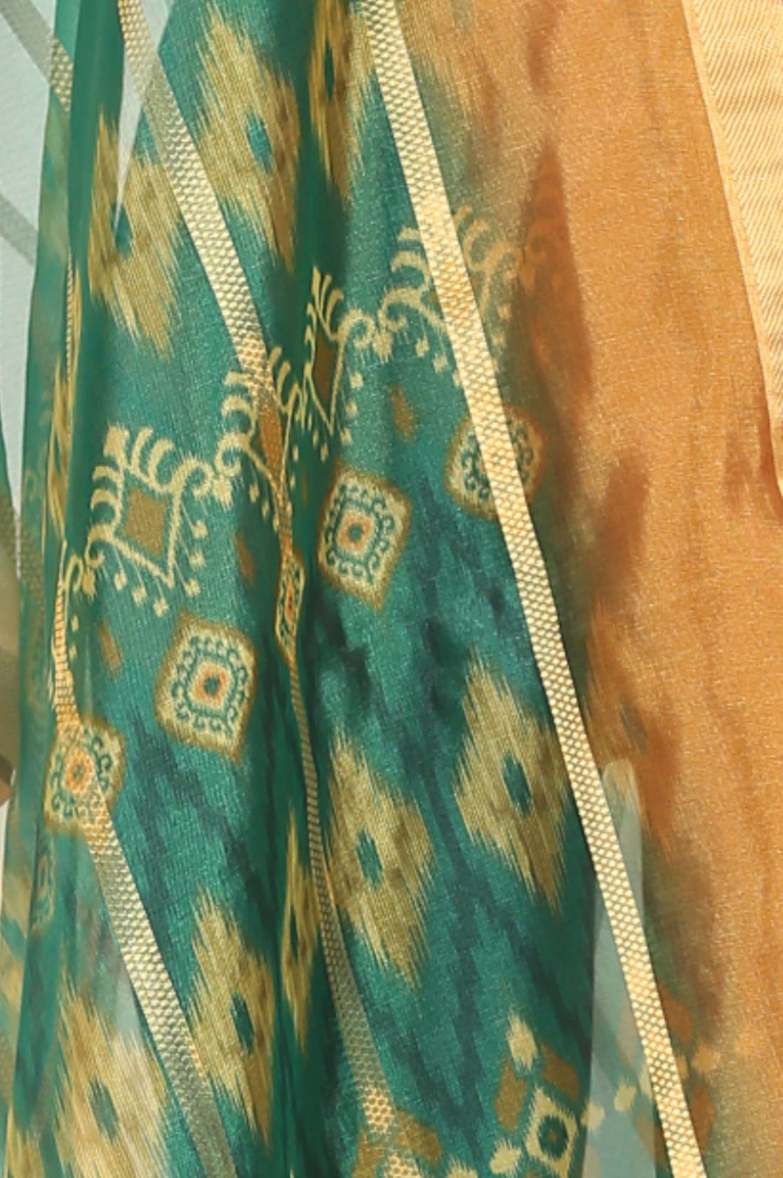 Teal Jacquard Zari Dupatta