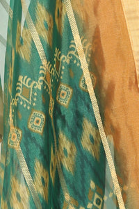 Teal Jacquard Zari Dupatta