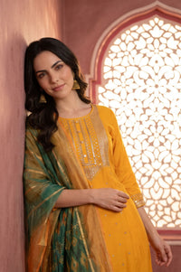 Teal Jacquard Zari Dupatta