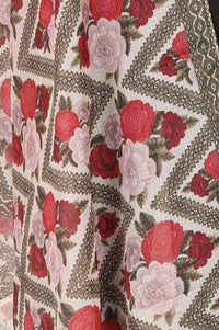 Cream Floral Printed Dupatta