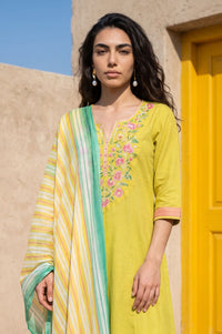 Off White Striped Georgette Stole