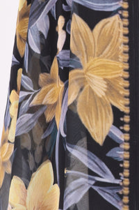 Black Floral Printed Georgette Dupatta