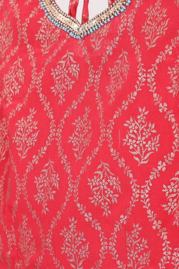 Maroon embellished Chiffon Sleeveless Crop Top and Lehenega Set with Dupatta