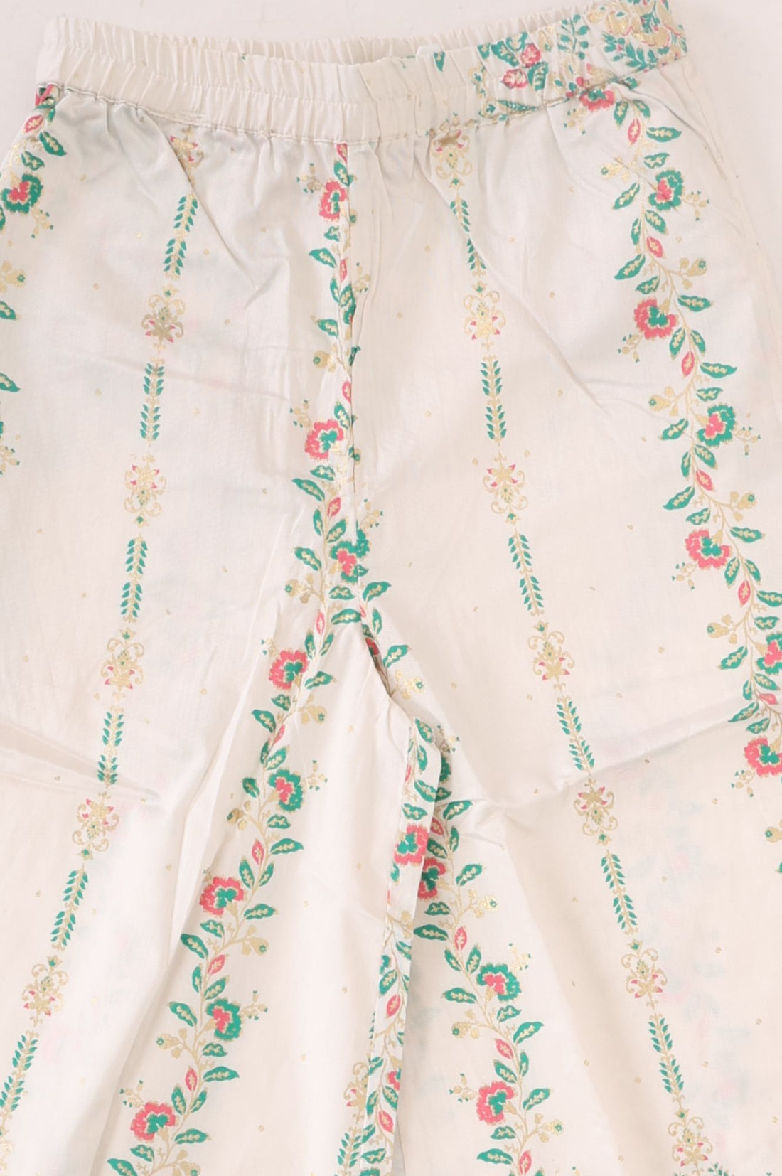 Off White Mirror Work Embroidered Yarn Dyed Sleeveless Straight Kurta with Palazzo and Dupatta Set