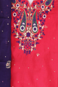 Multicolor Thread Embroidered Straight Kurta with Palazzo and Dupatta Set