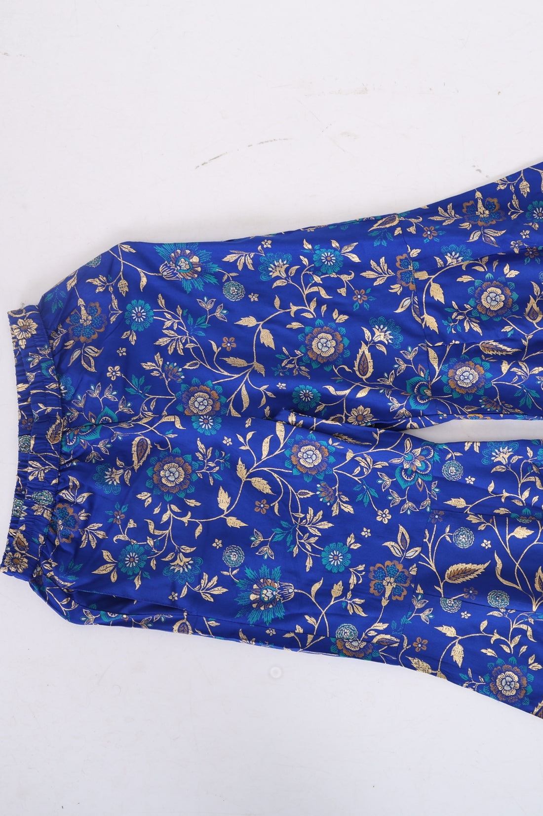 Blue Floral Printed Rayon Straight Kurta with Palazzo and Dupatta Set
