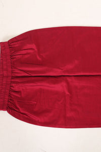 Red Foil Printed A-line Kurta with Jacket and Trousers Set