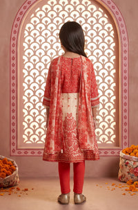 Off White Sequins Chanderi Flared Kurta with Tights and Dupatta Set
