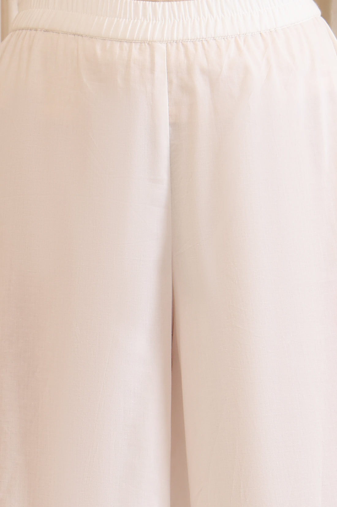 White Floral Printed Buttons Straight Kurta, Palazzo and Dupatta Set