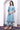 Blue Abstract Printed Beads Jacquard Anarkali Kurta, Palazzo and Dupatta Set