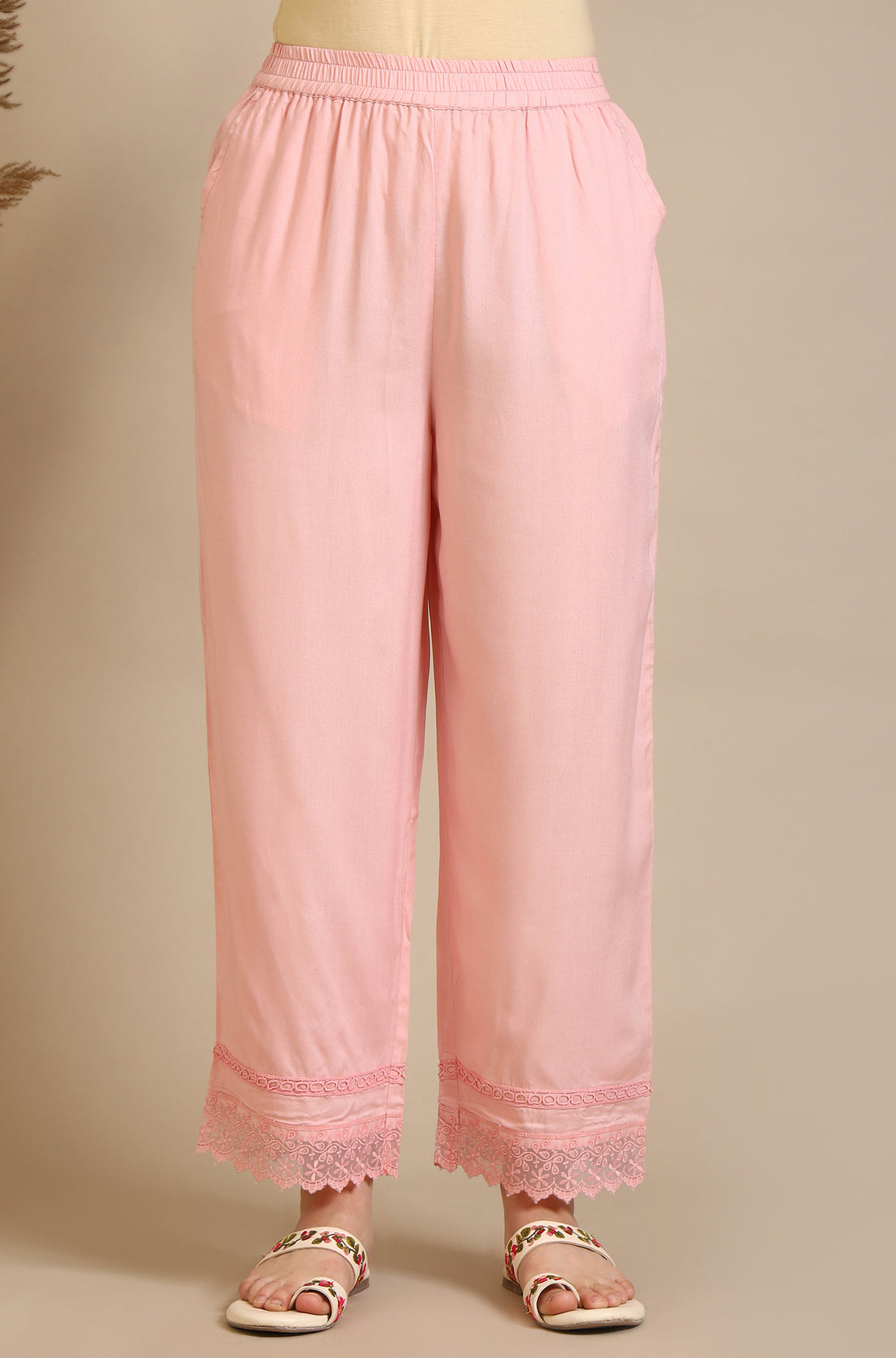 Pink Floral Printed Oraganza Gilet, Kurta and Pants Set