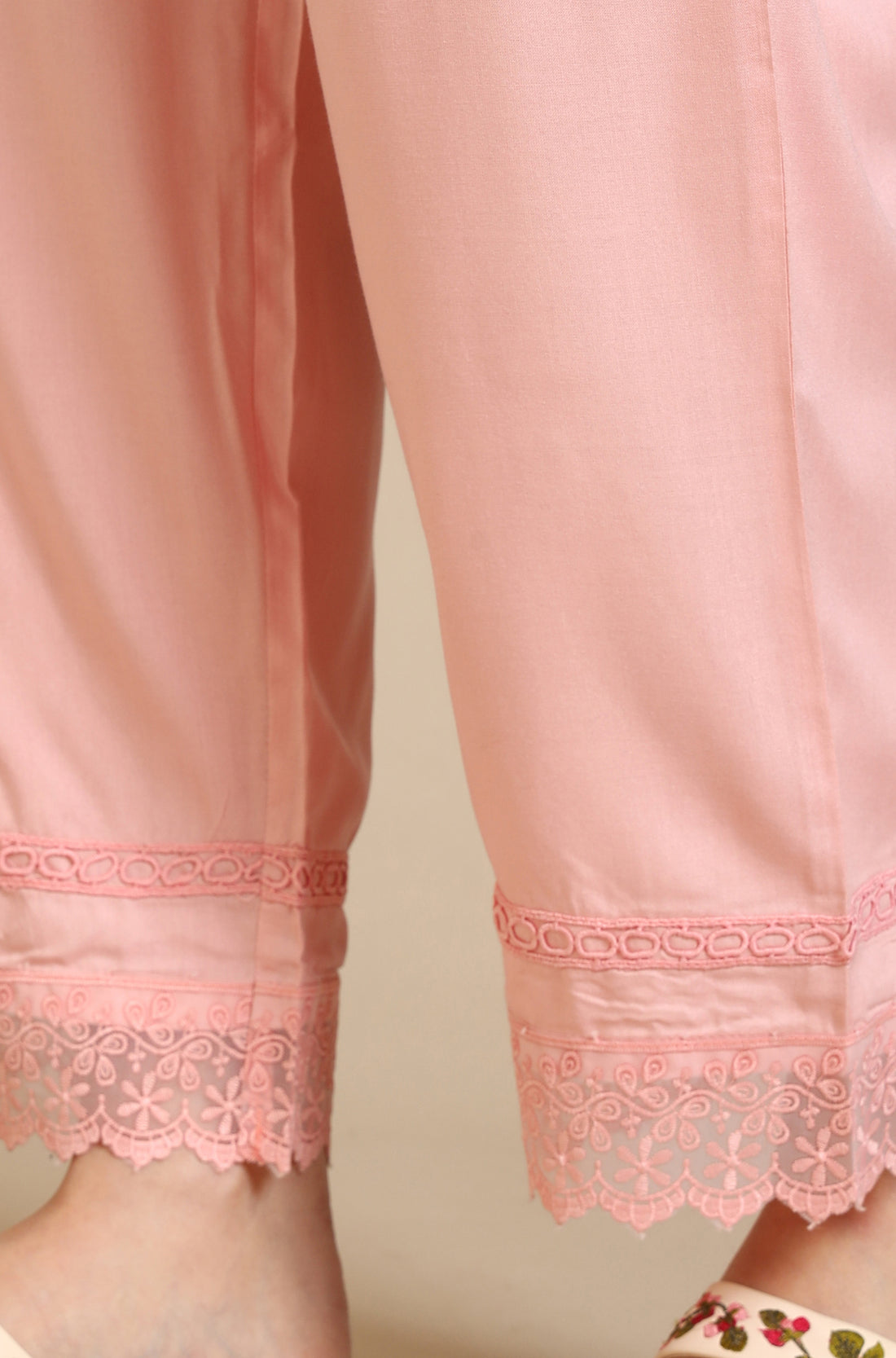 Pink Floral Printed Oraganza Gilet, Kurta and Pants Set