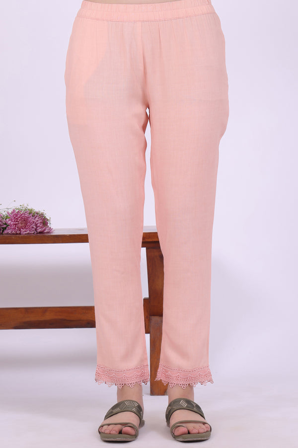 Orange Printed Straight Kurta with Trouser & Dupatta Set