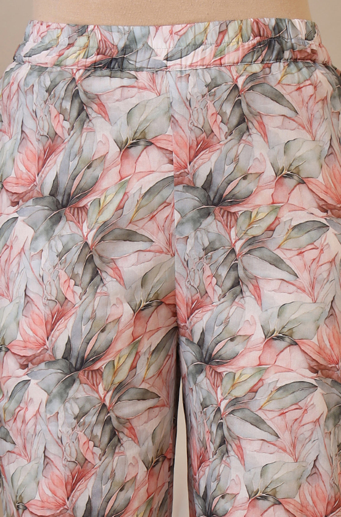 Multi-coloured Digital Floral Printed Sleeveless A-line Kurta and Palazzo Set with Dupatta