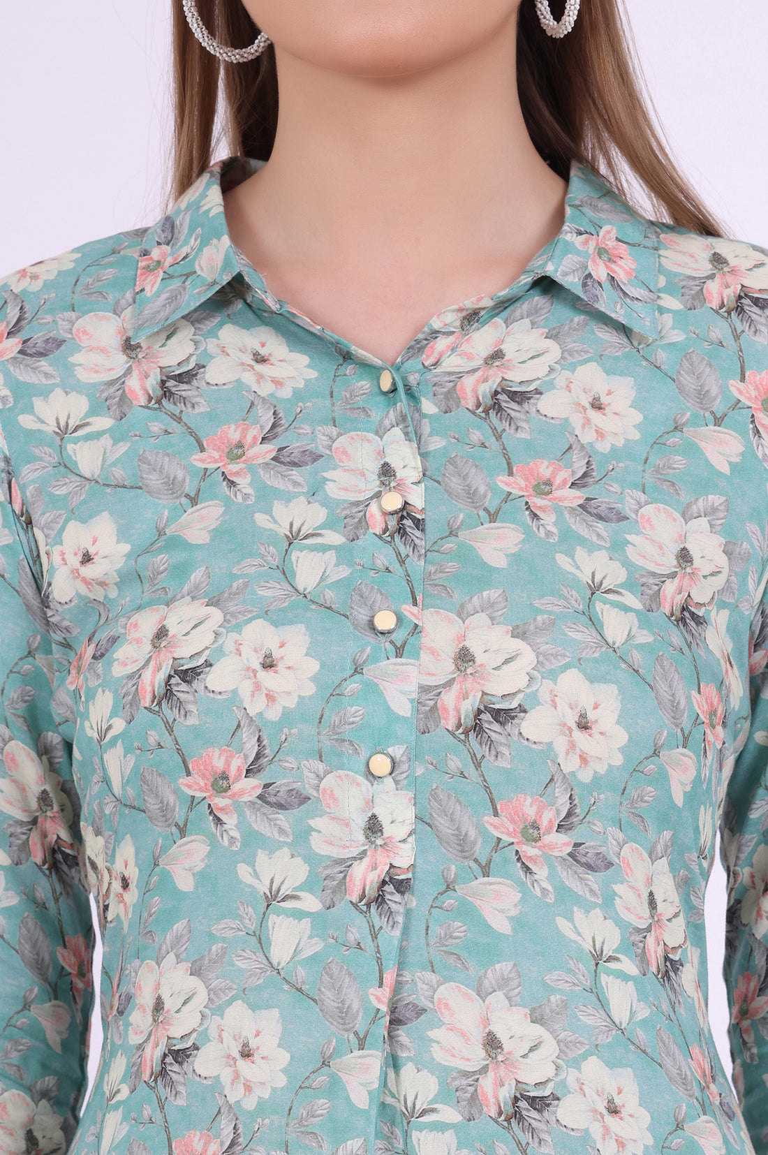 Blue Printed Straight Kurta with Palazzo &amp; Dupatta Set