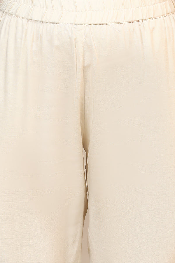 Dusty Pink Floral Printed Cotton Shimmer Straight Kurta, Trousers and Dupatta Set