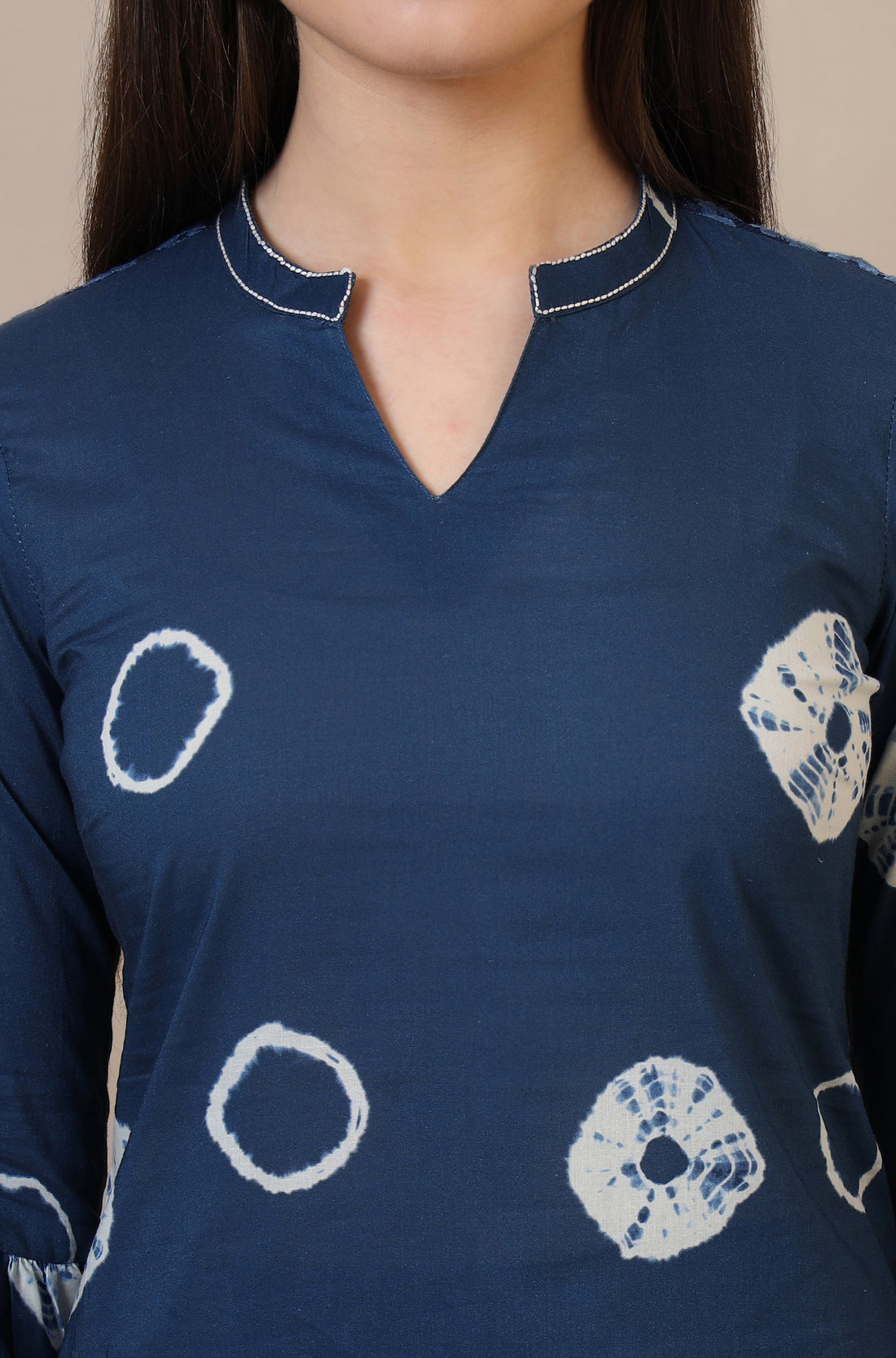 Blue Tie and Dye Shibori Pure Cotton Top and Pants Co-ord Set